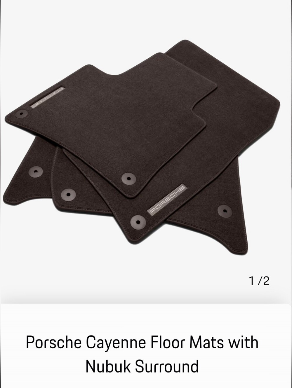 OEM Porsche Cayenne Floor Mats Carpet Leather Trim Black Espresso Set